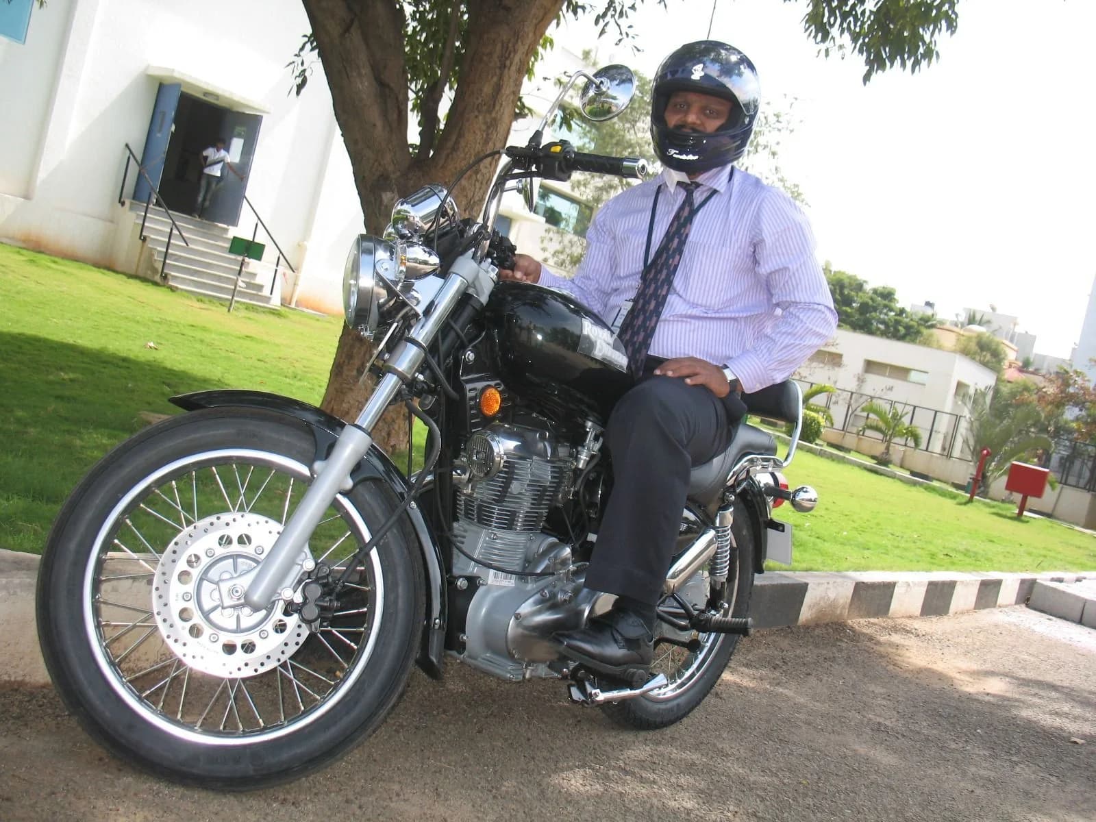 Rider on black bike
