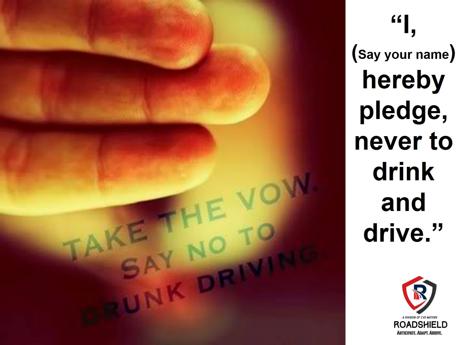 I hereby pledge never to drink and drive — RoadShield