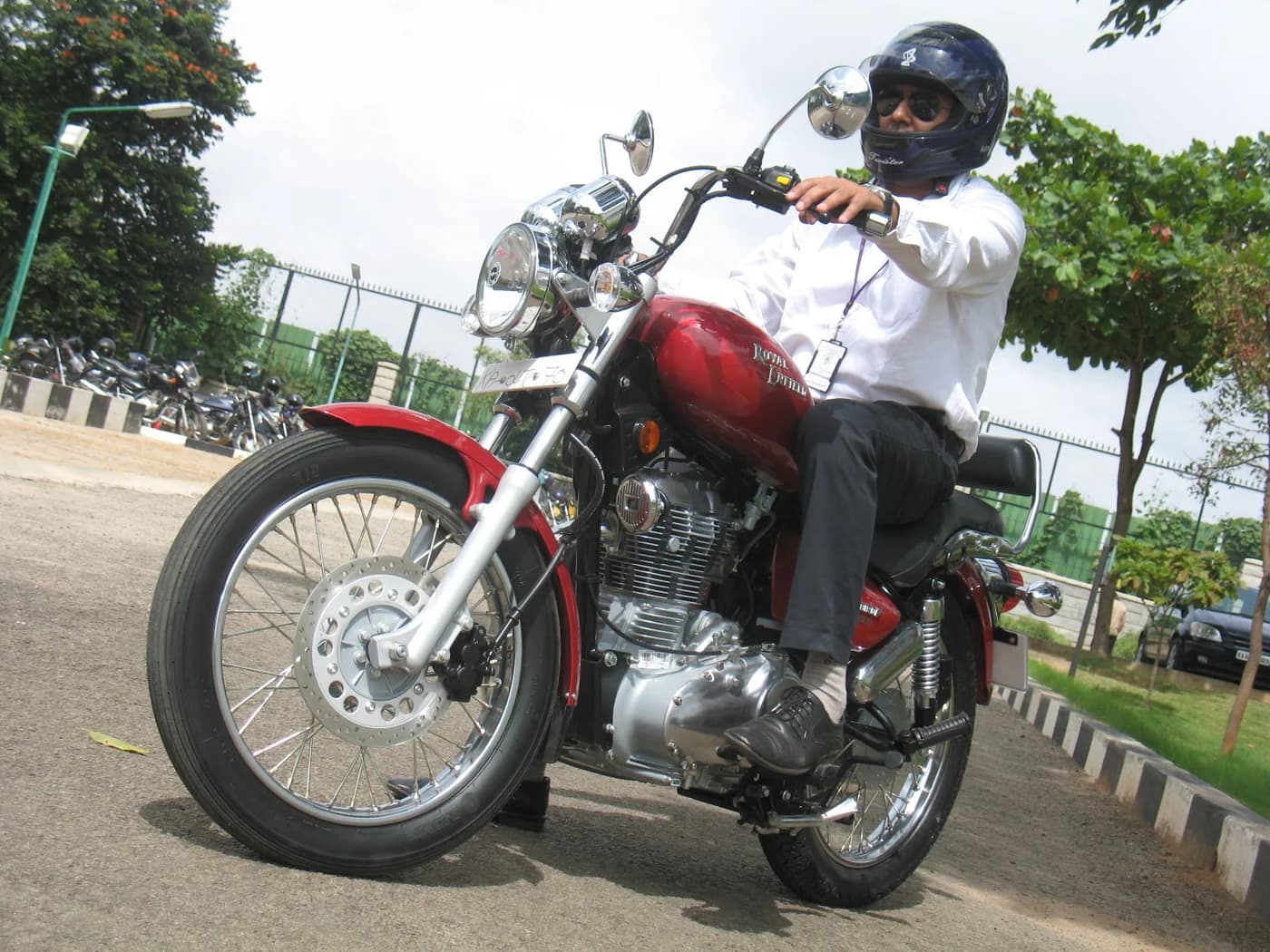 A rider leaning into a turn